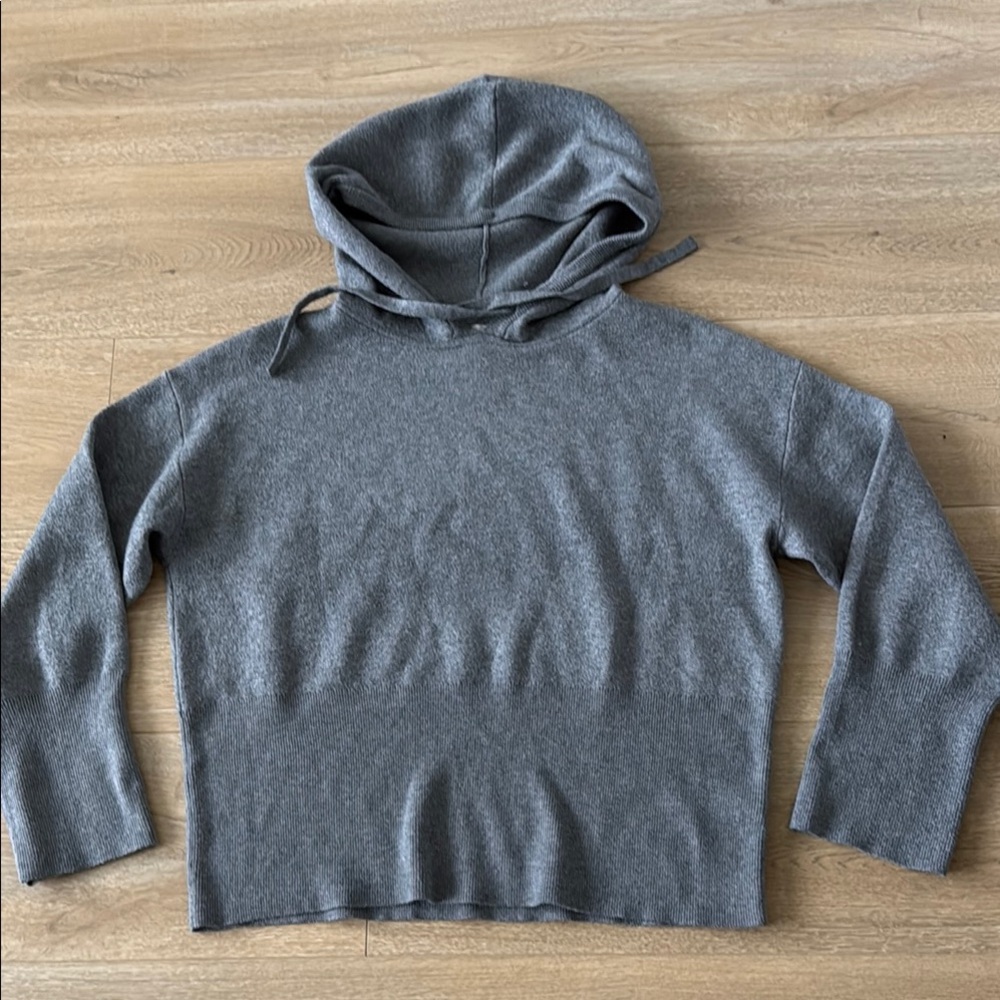 A New Day Sweater Hoodie Gray Long Sleeves Top